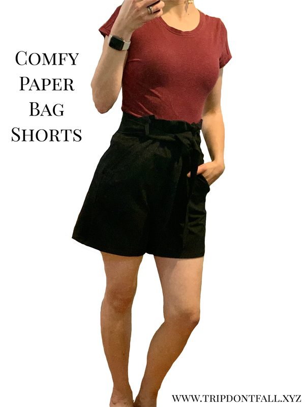 Black Paper Bag Shorts Outfit Encircled Comfy Paper Bag Shorts
