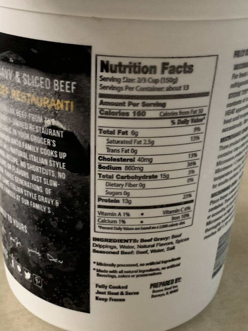 Aldi Review - Buona Italian Style Gravy & Sliced Beef Review Nutrition Facts