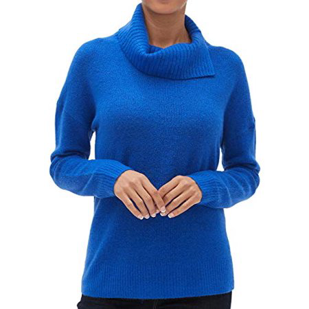 Blue Cowl Neck Sweater January Closet Audit Capsule Wardrobe