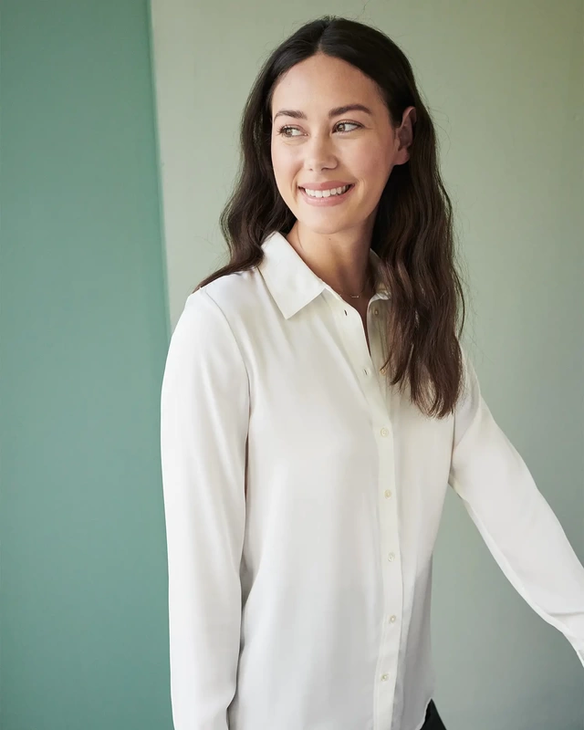 Quince Washable Stretch Silk Blouse Review Capsule Wardrobe Staples