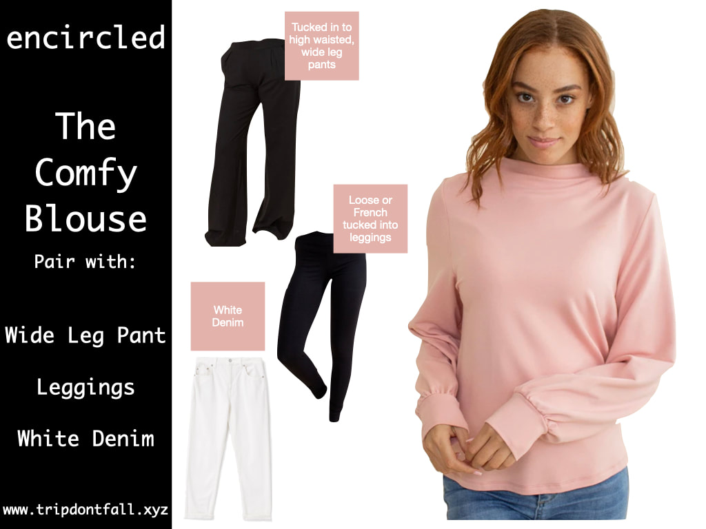 Encircled Comfy Blouse How To Style Funnel Neck Puff Sleeved Blouse With Pants