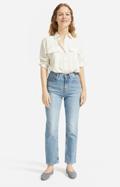 Everlane Washable Silk Relaxed Shirt Review Capsule Wardrobe Staples