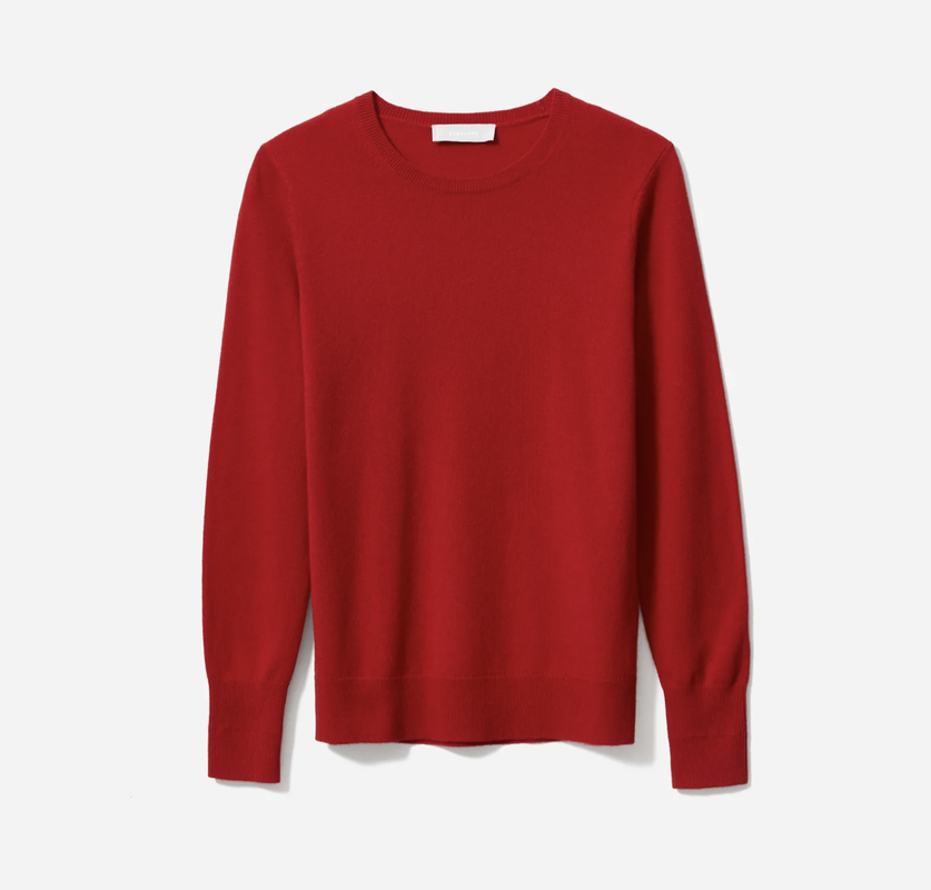 Everlane Cashmere Crew Sweater in Red