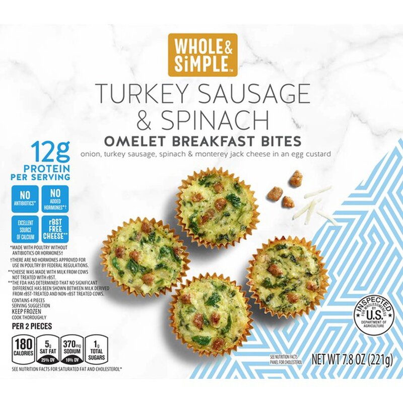  Aldi Review Whole & Simply Turkey Sausage & Spinach Omelet Breakfast Bites Review
