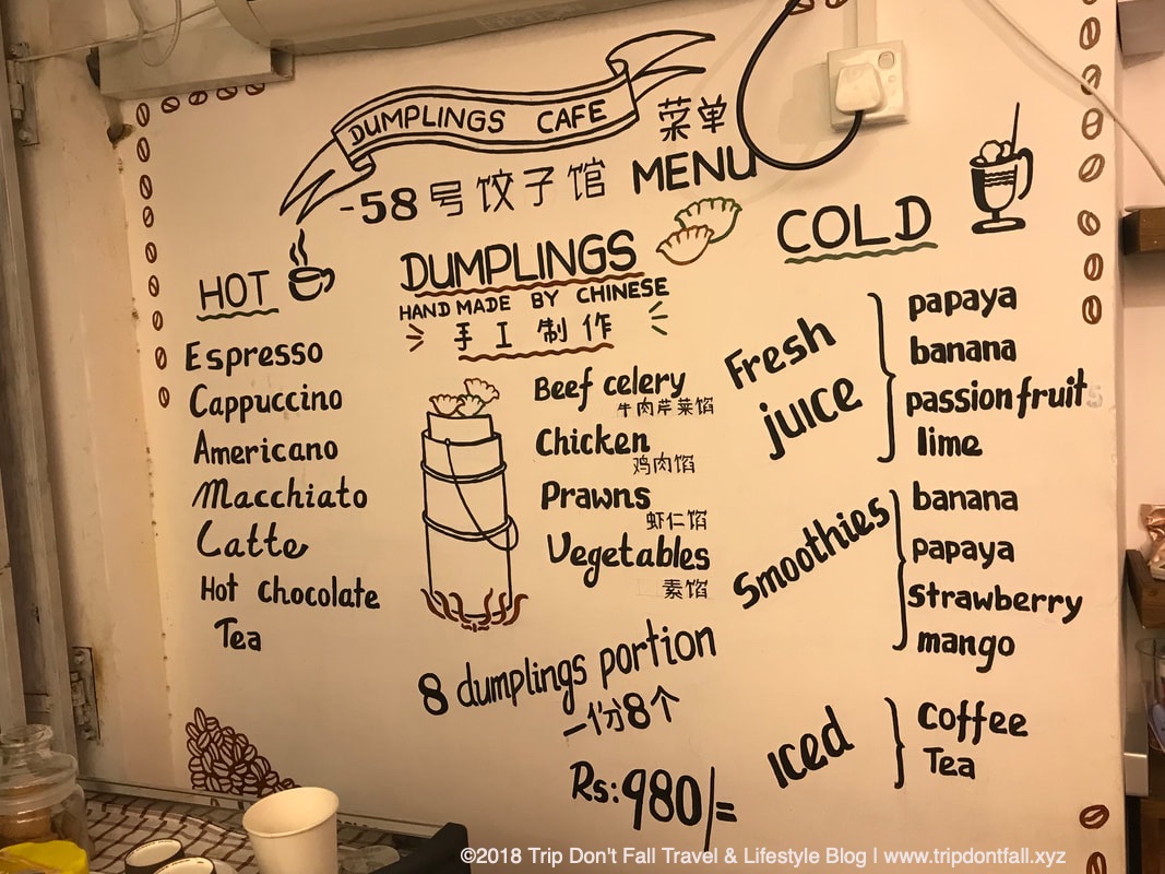 Dumplings Cafe Menu Galle Fort Sri Lanka
