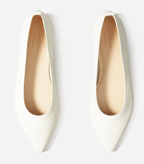 Everlane 40 Hour Flat Leather Point Toe Flat in Bone Review
